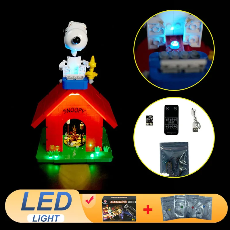 Набор светодиодной подсветки для LEGO 21368 Peanuts: Лампа для будки Снупи, игрушка для самостоятельной сборки, подарок (не включает в себя строительные блоки, кирпичики, наборы, модели).