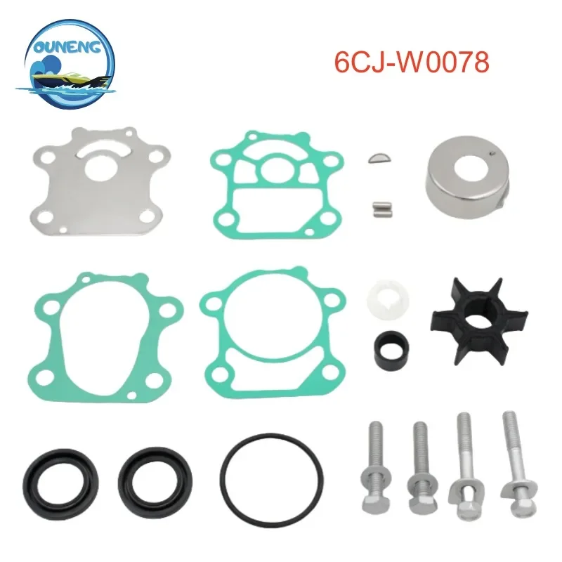 New 6CJ-W0078 Water Pump Impeller Kit Yama-ha 4-Stroke 70HP F70A Outboard Motor 6CJ-W0078-00 6CJ-W0078-01 18-3494 Boat Engine