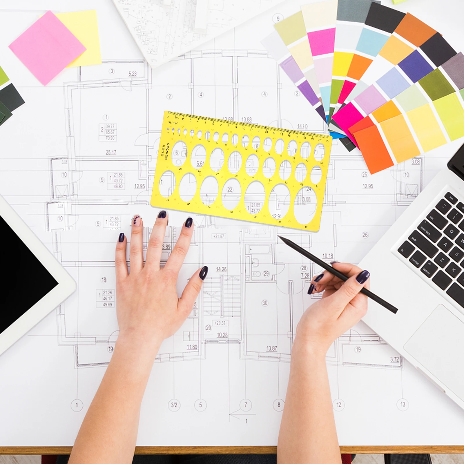 Curve Template Ruler Transparent Ellipse Measuring Tool For School Office Architecture Art Design Centimeter Scale Plastic