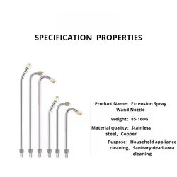 Varita de extensión de lavadora de alta presión, herramienta de limpieza de varilla de cabeza curva, 1/4 lanza de conector rápido, 25 °/90 °/U