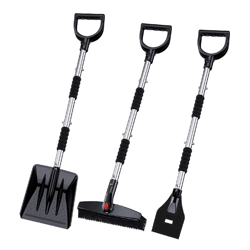 Telescopic Detachable Stainless Steel Car Snow Shovel, Winter Vehicle Ice‑Scraping Snow Removal Cleaning Tool