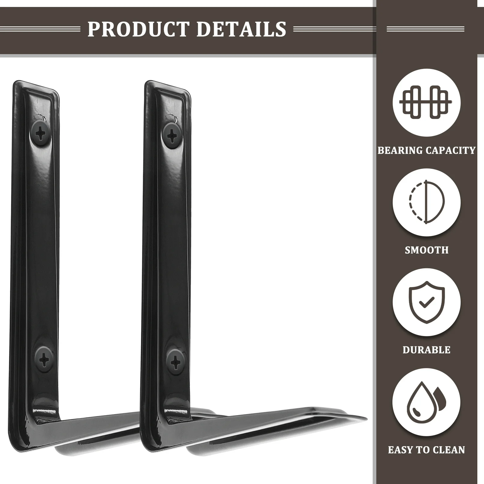 

3Pcs Floating Shelf Bracket Solid Thickened Iron Durable Triangle Shelf Brackets Wall Mounted Support Heavy Duty DIY Custom