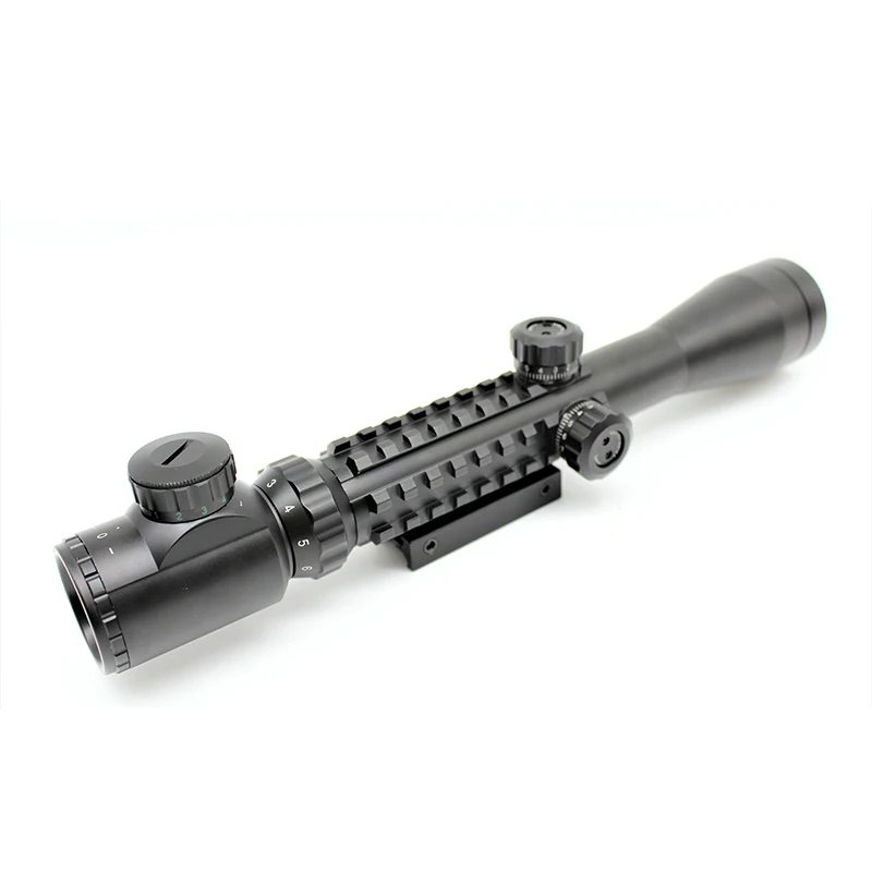 نطاق البندقية التكتيكية المضيئة 3-9X40 مع ليزر أحمر ونقاط ثلاثية الأبعاد