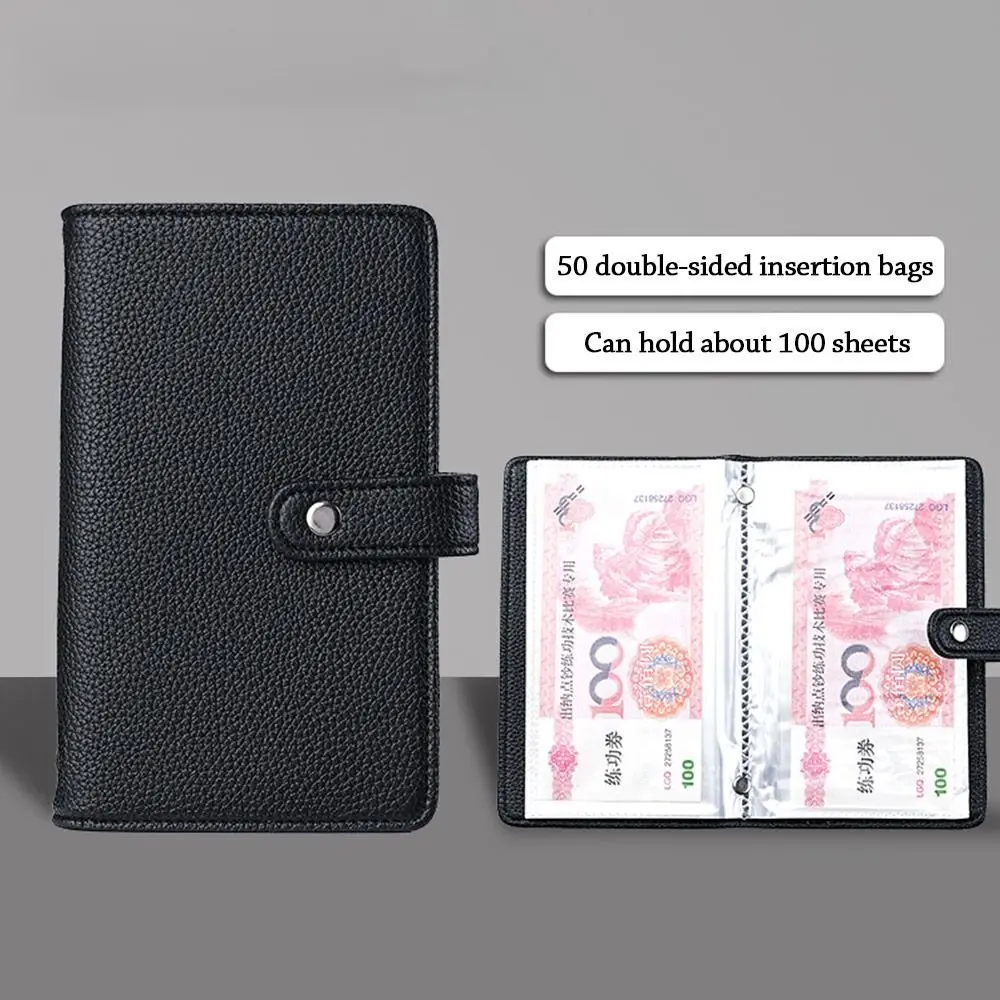 Save Money 100 Envelopes Money Saving Challenge Large Capacity PU Savings Binder Waterproof Portable