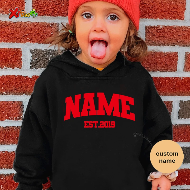 

Kids Hoodies Custom Name Girls Sweatshirts Clothes Pullover Girl Sweatshirt Toddler Baby Boys Sweaters Hoodie Pullovers for Kids