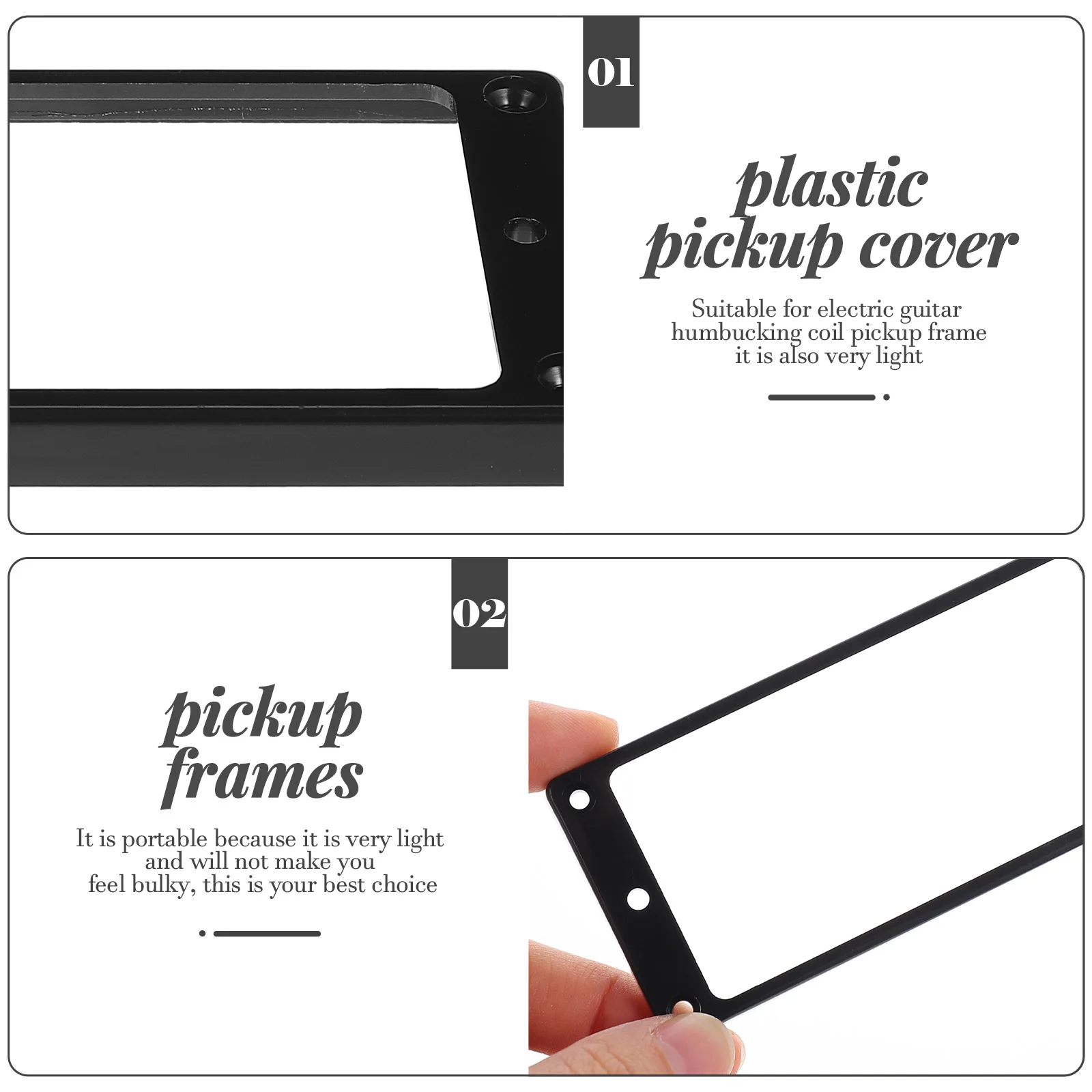 

2Pcs Guitar Pickup Frames Plastic Protection Rings Mounting Accessories Wear-Resistant Portable Pickup Parts for Electric Guitar