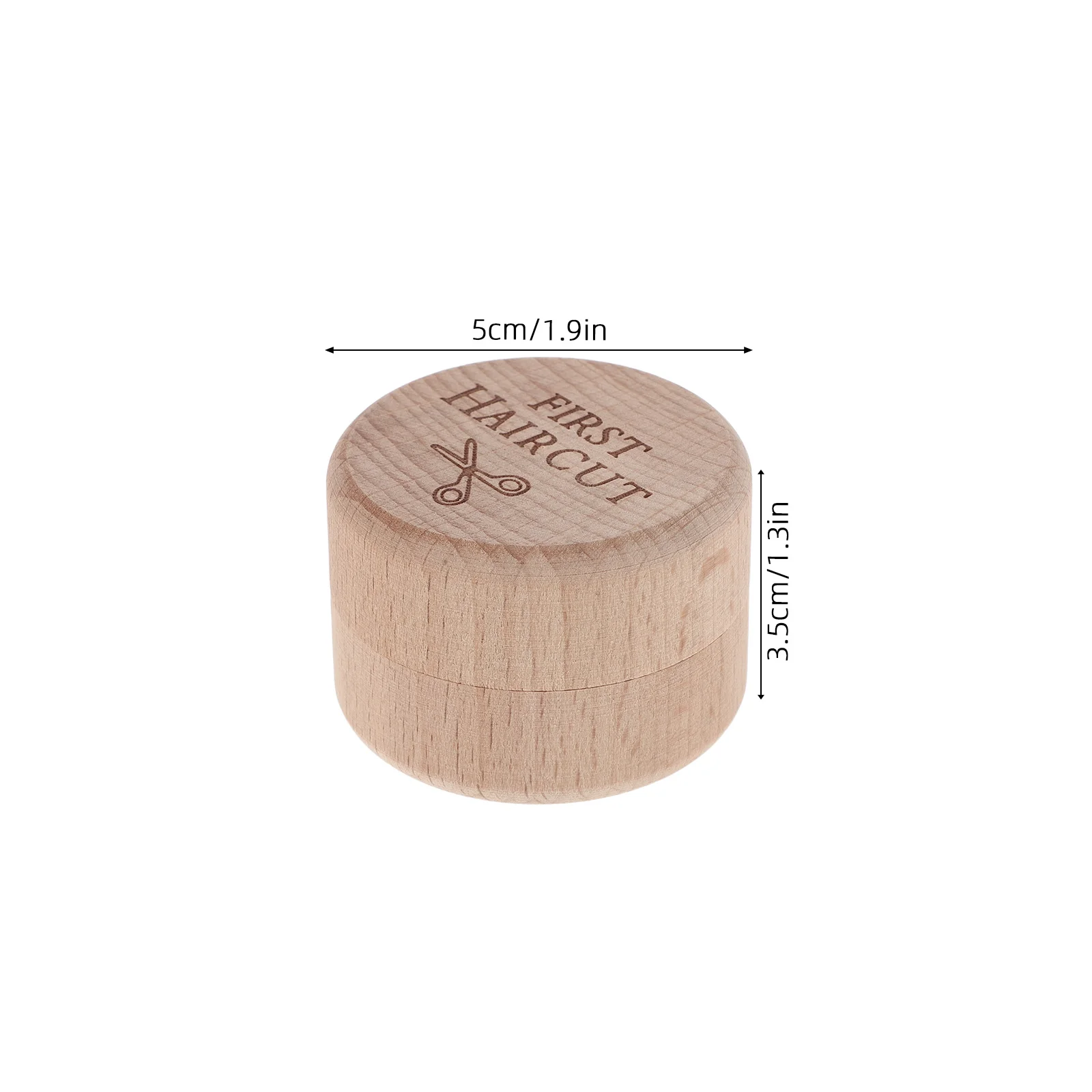 Caixa de lembrança de bebê, madeira natural, 1.97x1.97x1.38in, primeiro suporte de corte de cabelo, recipiente de armazenamento de cabelo fetal para bebê menina, memória de marco