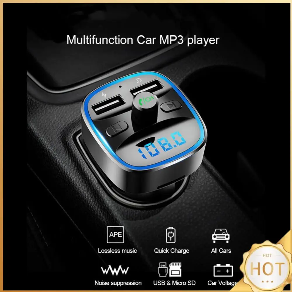Reproductor de MP3, cargador USB Dual de carga rápida, práctico transmisor FM multifuncional para coche clásico, compatible con Bluetooth 5,0