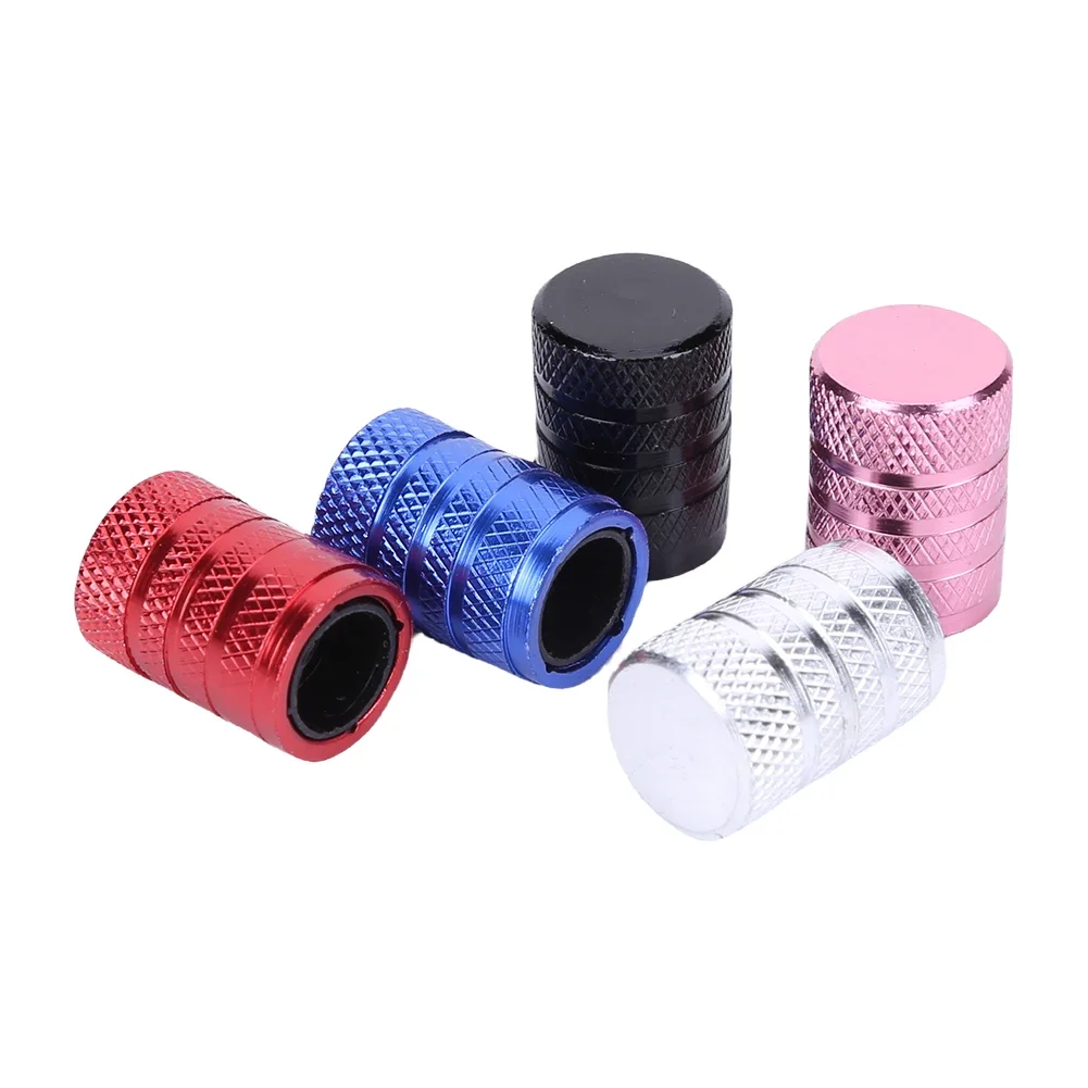 4Pcs Tire Air Caps with Plastic Liner Tyre Rim Stem Cover Leak-Proof Wheel Tyre Stem Valve Cap for Car Truck Motorcycle SUV Bike