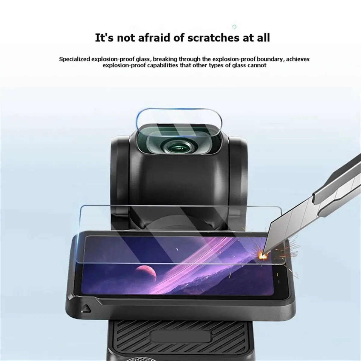 Tempered Glass for Pocket 3/4 Pro Camera Lens & Screen Protector HD Anti-Scratch Protective Film Accessories