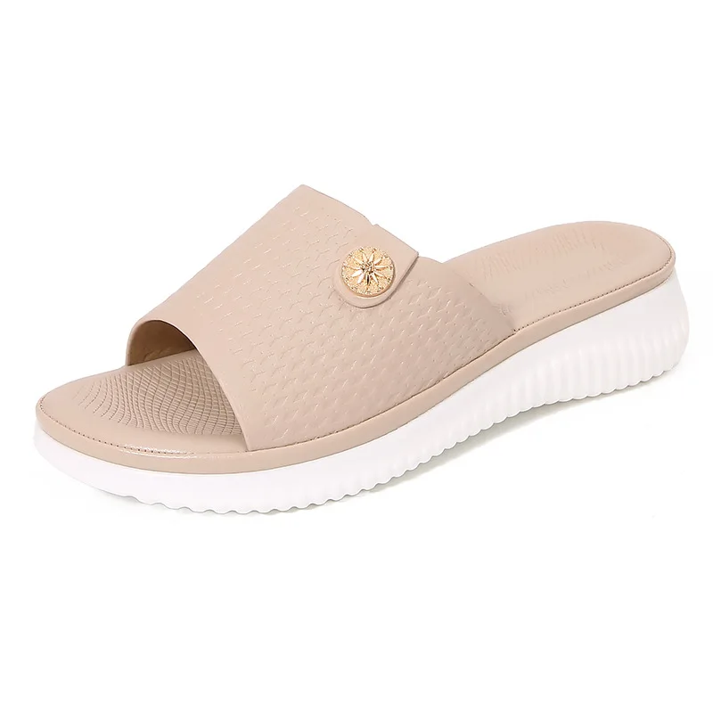

Elastic Band Flat Bottom Women's Slippers Stretchy Strap Flats Summer Slip-On Shoes Comfortable Casual Slippers