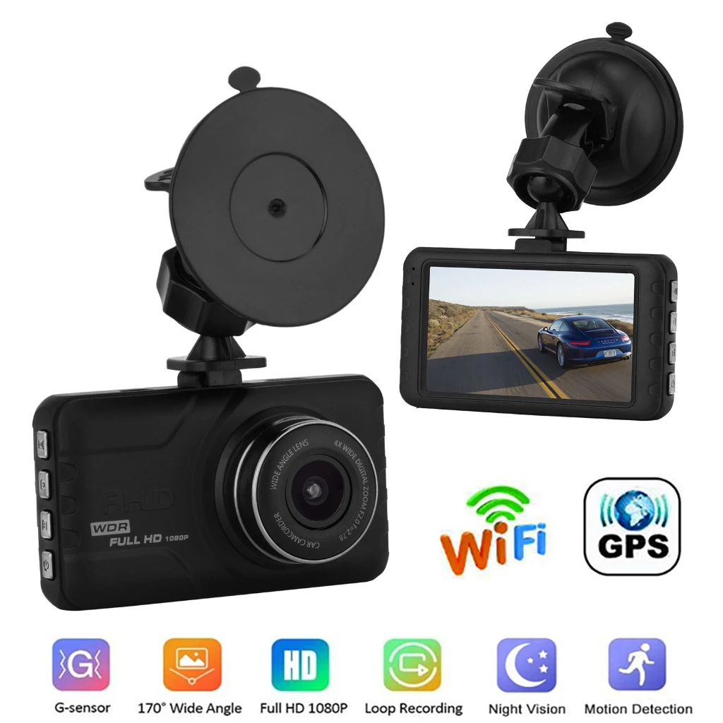 

Car DVR 1080P Full HD Drive Video Recorders Rear View Camera Dual Lens GPS WiFi Dash Cam Night Vision Parking Monitor Black Box