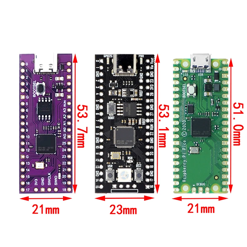 Raspberry Pi Pico Board RP2040 Dual-Core 264KB ARM Low-Power Microcomputers High-Performance Cortex-M0+ Processor