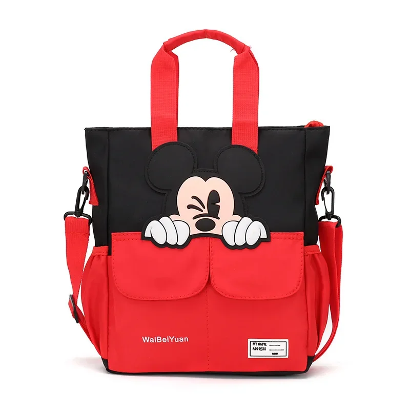 2025 New Disney Mickey Cartoon Print Children\'s Tutorial Bag Primary School Handbag Large Capacity Shoulder Messenger Bag