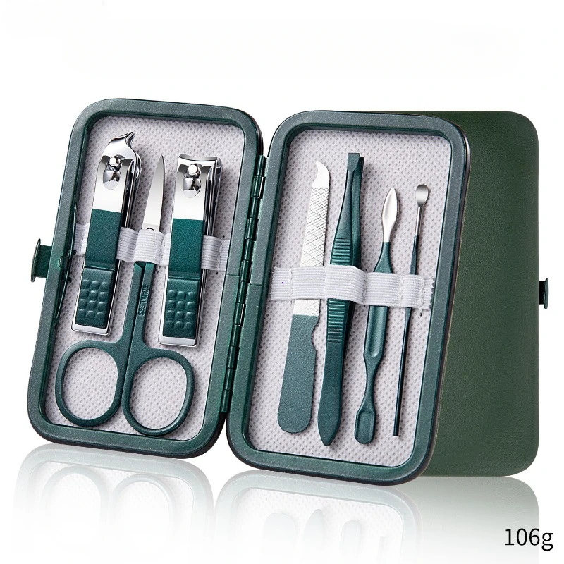 Ensemble de manucure professionnel en acier inoxydable, coupe-ongles, outils de soin des ongles, étui de voyage en cuir, hommes et femmes, 7-18 pièces