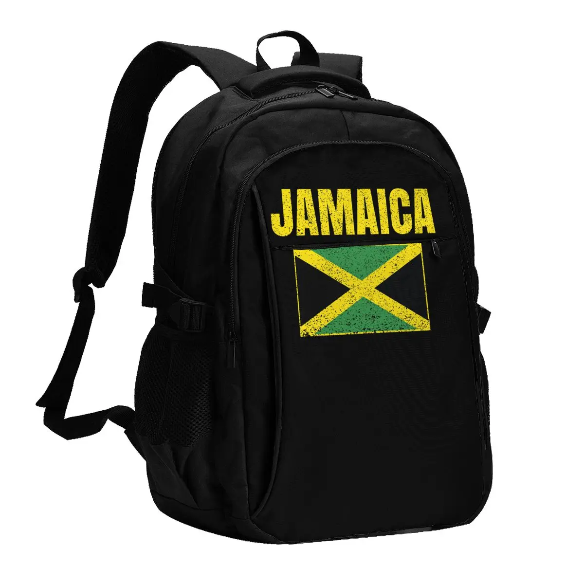 Jamaica Country Jamaican Flag Usb Backpacks Fashion Tote Travel Hiking Usb Port Notebook Bags