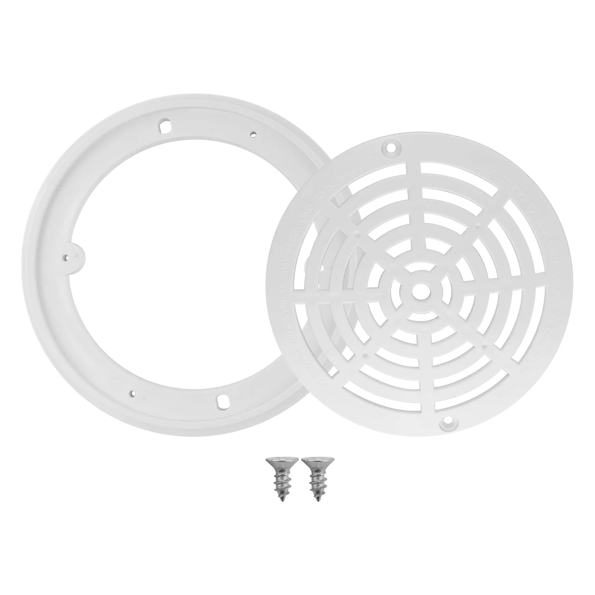 

N17R 8Inch Pool Main Drain Cover the Top Grate Bottom Mounting Plates White Replacement Pool Drain Cover Pool Outlet Cover