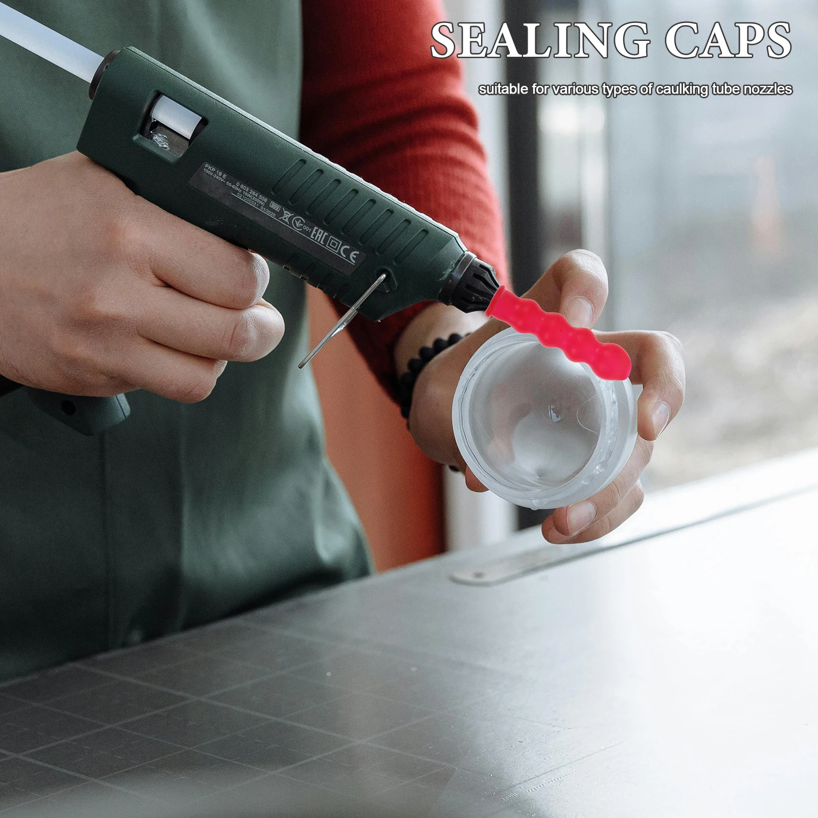 

30 Pcs Sealing Cap Protective Cover Caulk Tips Caps Saving Rubber Sleeve Tube Sealer Red