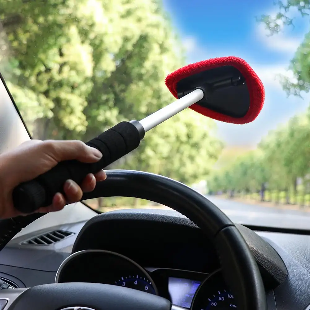 Car Windshield Window Cleaner Brush Telescopic Glass Cleaning Snow Scraper Long Handle Auto Window Anti-fog Defogging Brush