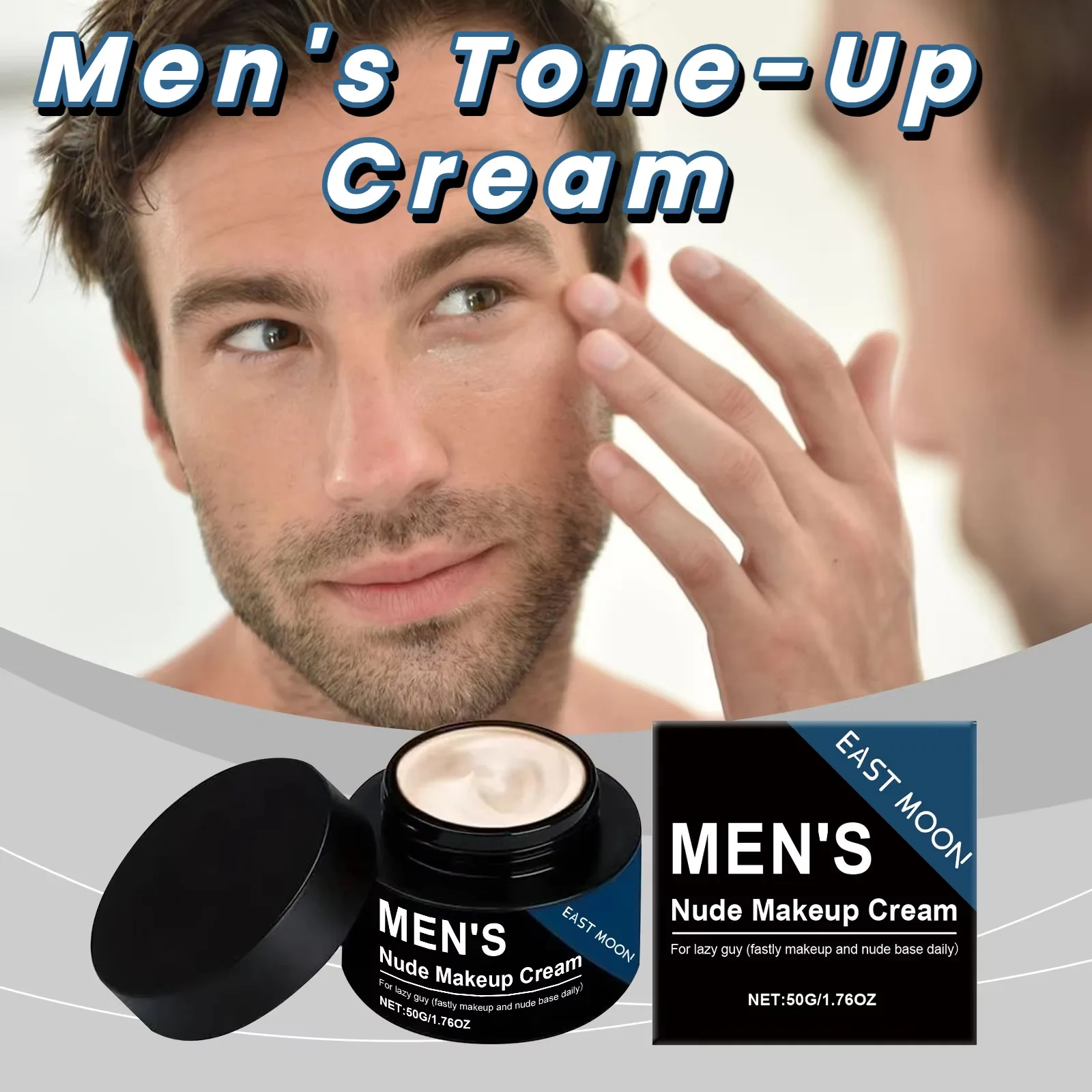 Crema Facial Instantánea para Hombres, Anti-Fatiga, Hidratante, Disimula Poros, Iluminadora Natural, Control de Grasa, Fórmula Sin Brillo