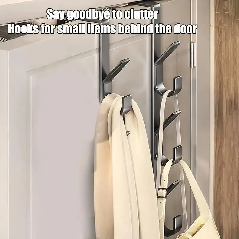 

Дверная вешалка для одежды, подвесная углеродистая сталь, прочные крючки над дверью, универсальная вешалка для одежды, крючки для организации домашнего хранения