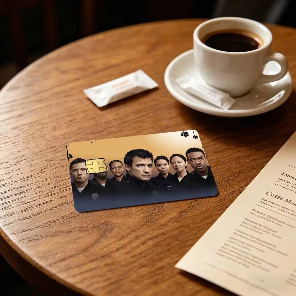 T-The TV Rookie LAPD Police Drama    Game Film Cover Sticker Case for Small Chip Credit Debit Card Front Side 1 set of 4 pcs