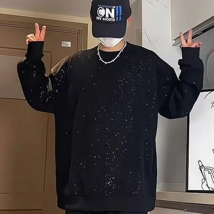 

Мужская толстовка свободного кроя большого размера с принтом 300 Pou Star, круглый вырез, защита от сминания, антибактериальная, износостойкая, модная, новинка