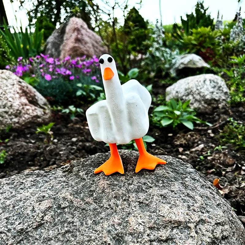 2023 Duck You Creative Middle Finger Duck Ornaments Middle Finger Statue Resin Crafts Ornaments  Home Decor Parody Decoration