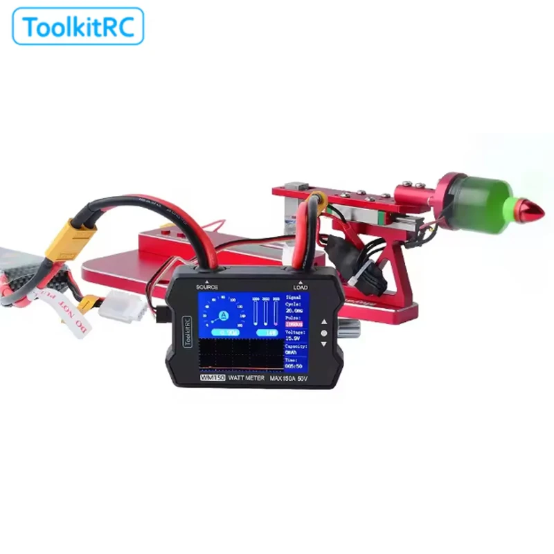 

ToolkitRC WM150 150A 50V Watt Meter Power Analyzer LCD Display Power Voltage Current Tester PWM Output for RC FPV Drone