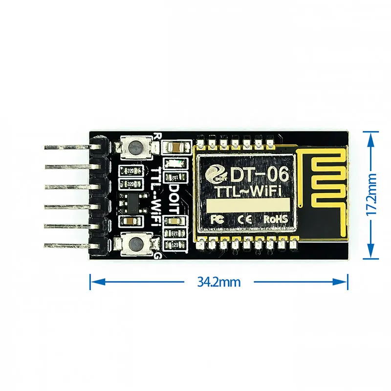 

DT-06 Wireless WIFI Serial Port Transparent Transmission Module TTL To WIFI Compatible with Bluetooth HC-06 Interface ESP-M2