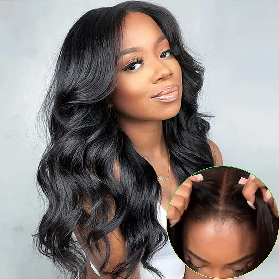 Perruque Lace Front Wig Body Wave Naturelle, Cheveux Humains, 13x4 HD, Transparent, Pre-Plucked, 30 40 Pouces, Densité 250, pour Femme