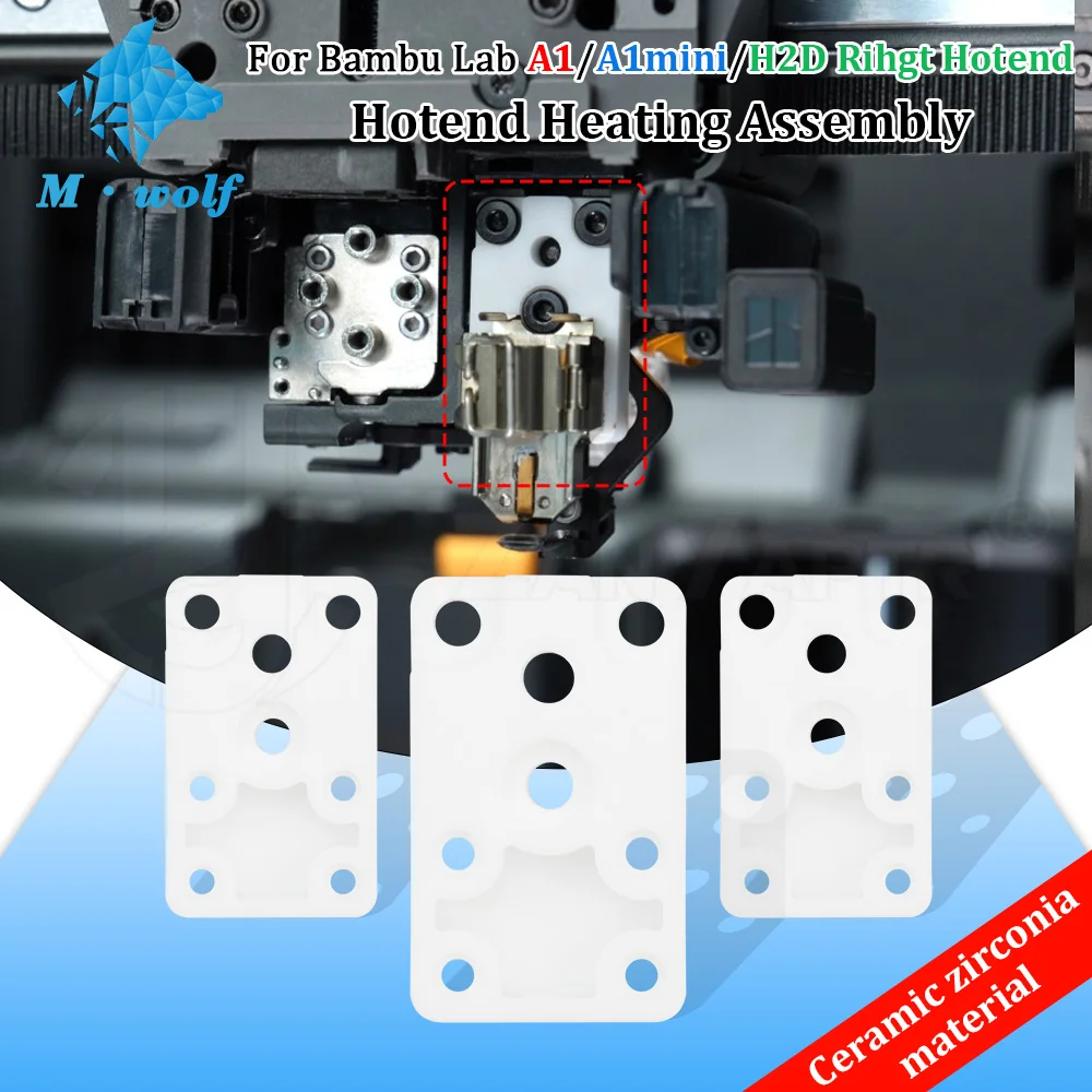 

For Bambu Lab A1/A1mini Hotend Heating Assembly Mounting Base for bambulab H2D Ceramic Zirconia High Quality Mounting Base