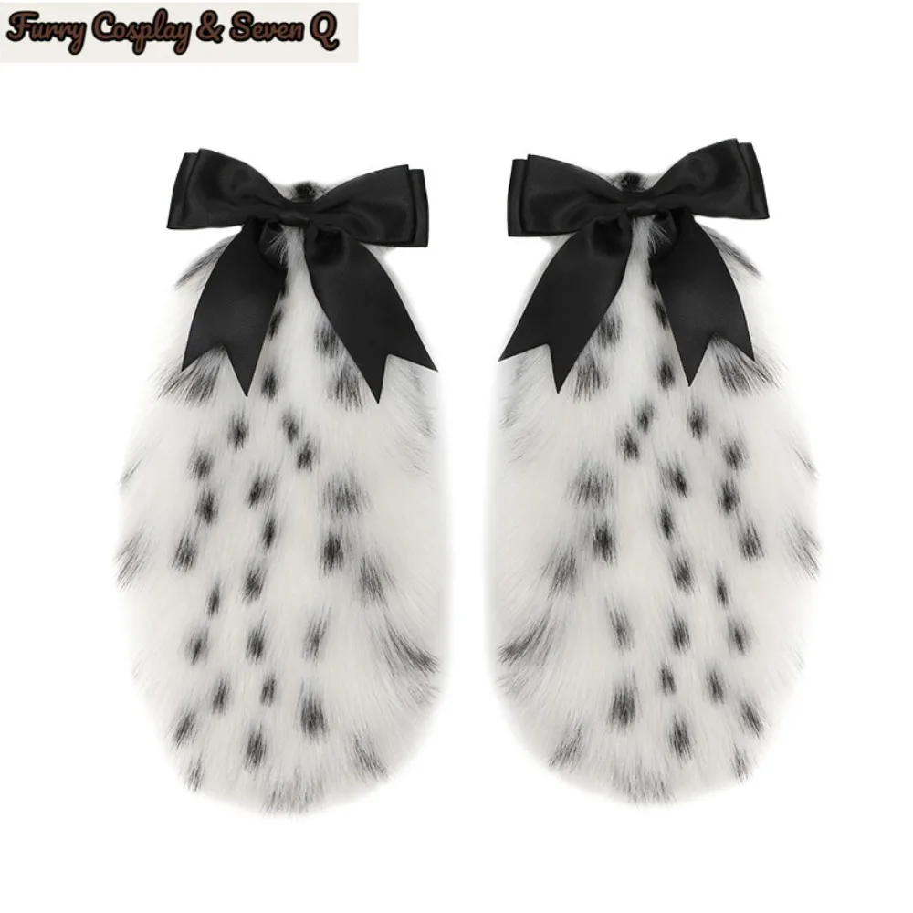 Simulation Beast Ears Tail Plush Animal Bunny Dog Fluffy Lop Ear Hairpin Handmade Party Girl Headwear Fursuit Cosplay Props