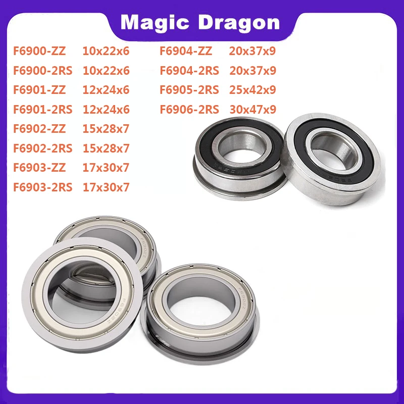 5/10 sztuk ABEC-5 zawór kulowy kołnierzowy łożyska F6900 F6901 F6902 F6903 F6904 F6905 F6906 ZZ Z RS cienka ściana metalowe ekranowane Z kołnierzem łożyska