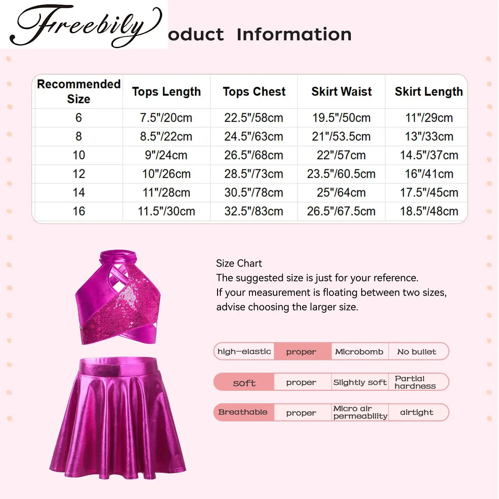 

Girls Jazz Dance Outfit Cheerleading Performance Costume Cross Keyhole Sparkly Metallic Shiny Sequin Crop Top with A-Line Skirts