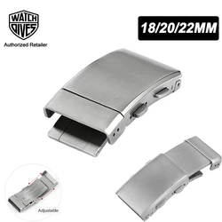 Watchdives 18mmm 20mm 22mm Stainless Steel Watchband Solid Buckle Brushed Extendable Adjustable Watch Buckle Double Push Button