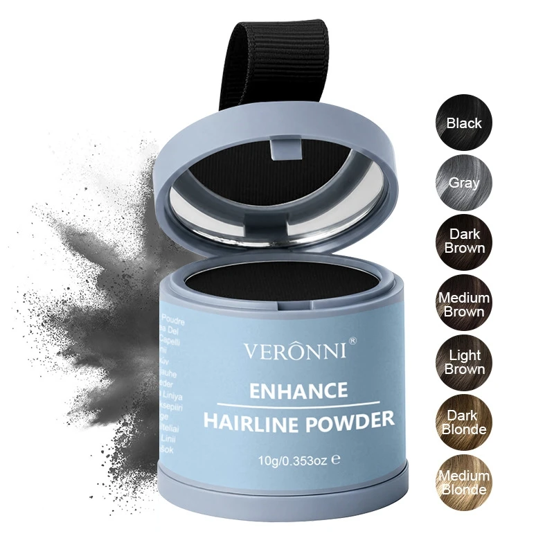 Hair Line Filling Powder 10g Black Root Cover Waterproof Sweat‑proof Hair Shadow Powder Modify Hair Gap Concealer
