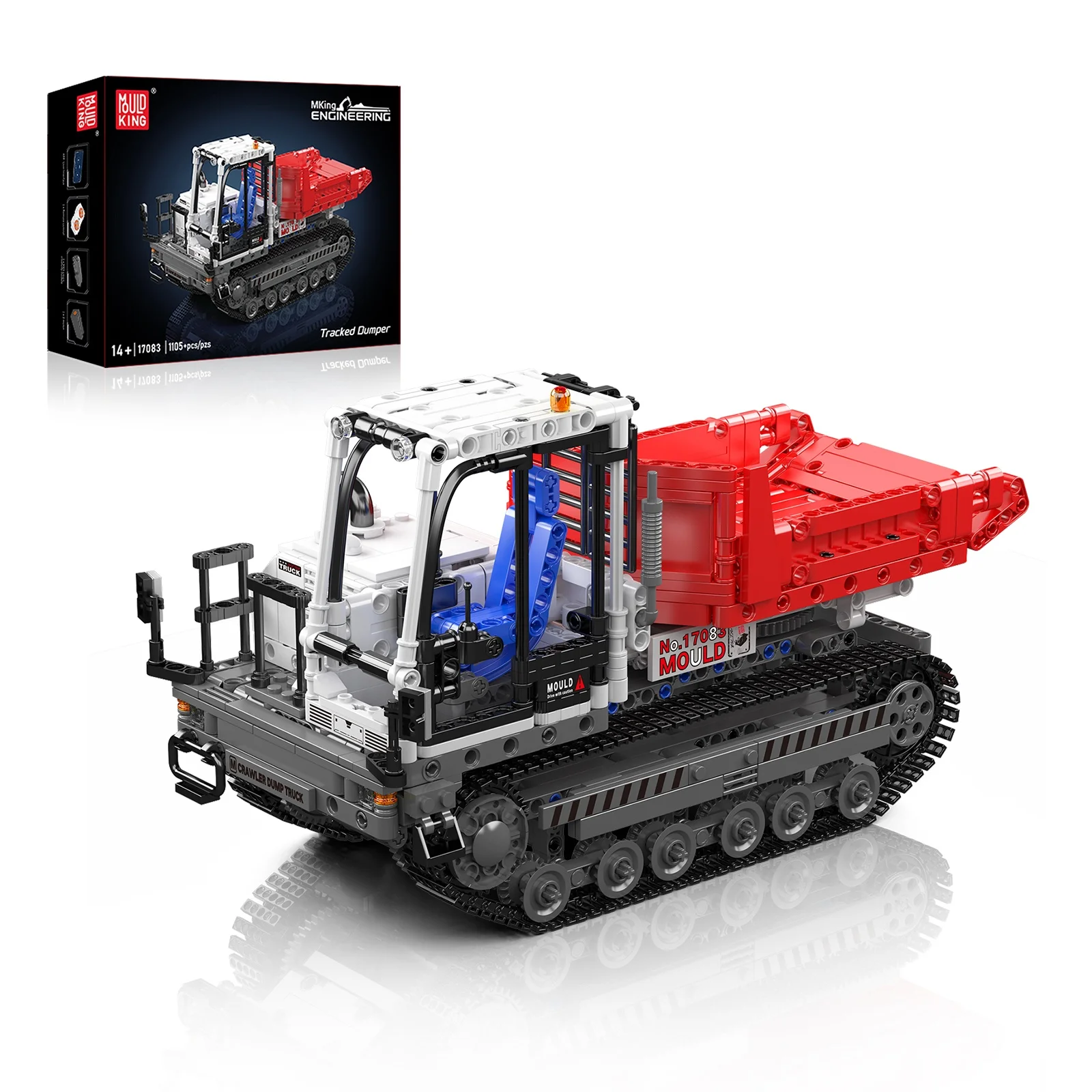 

Mold King 1105 шт. гусеничный самосвал строительные блоки инженерная серия маленькие кирпичи модель
