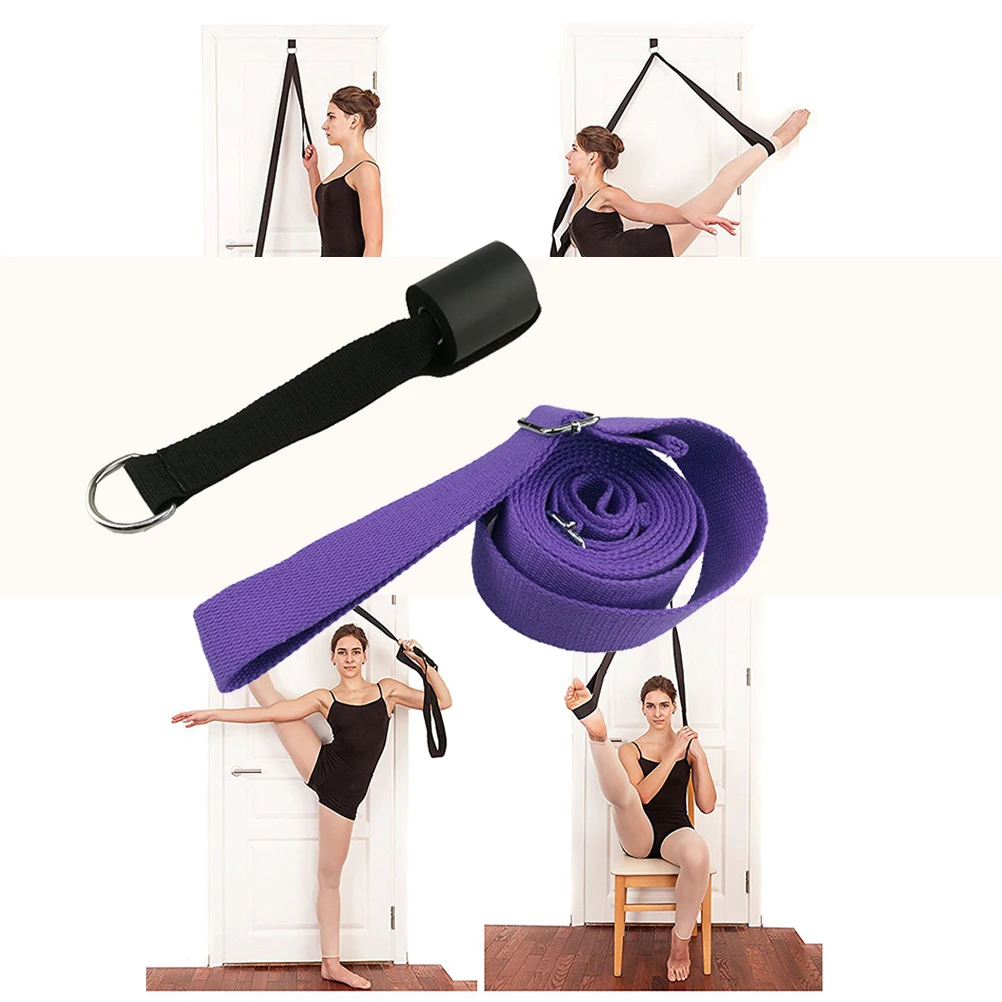 

Yoga Strap 6 Foot Soft Strong Cotton Fitness Strap for Flexibility Training Deep Purple Adjustable Secure Loop for Daily Workout