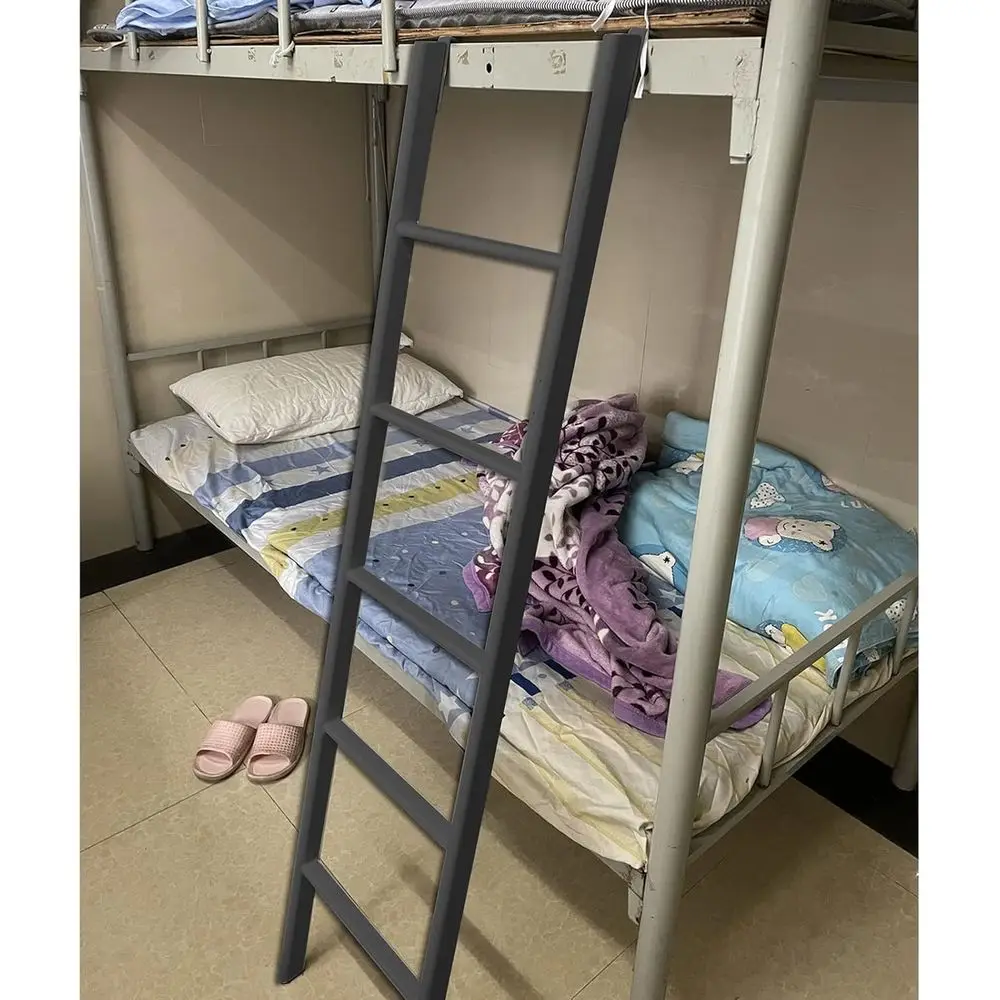 سلم أمان معدني أسود بطول 1.55 متر للأسرة العلوية والمركبات الترفيهية والعلية والقوارب - مثالي للأطفال وكبار السن