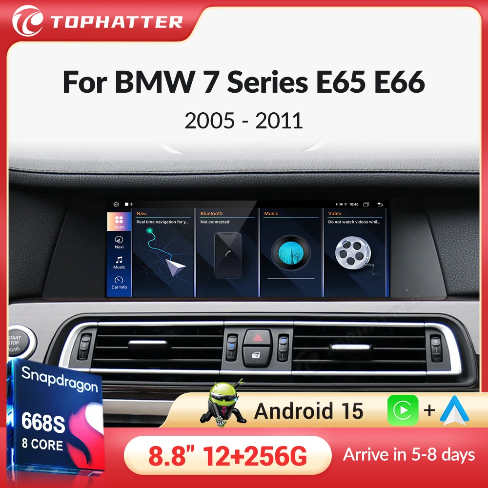 

8.8'' For BMW 7 Series E65 E66 2005 - 2011 CCC System Wireless CarPlay Android 15 Radio Multimedia Player Autoradio Touch Screen