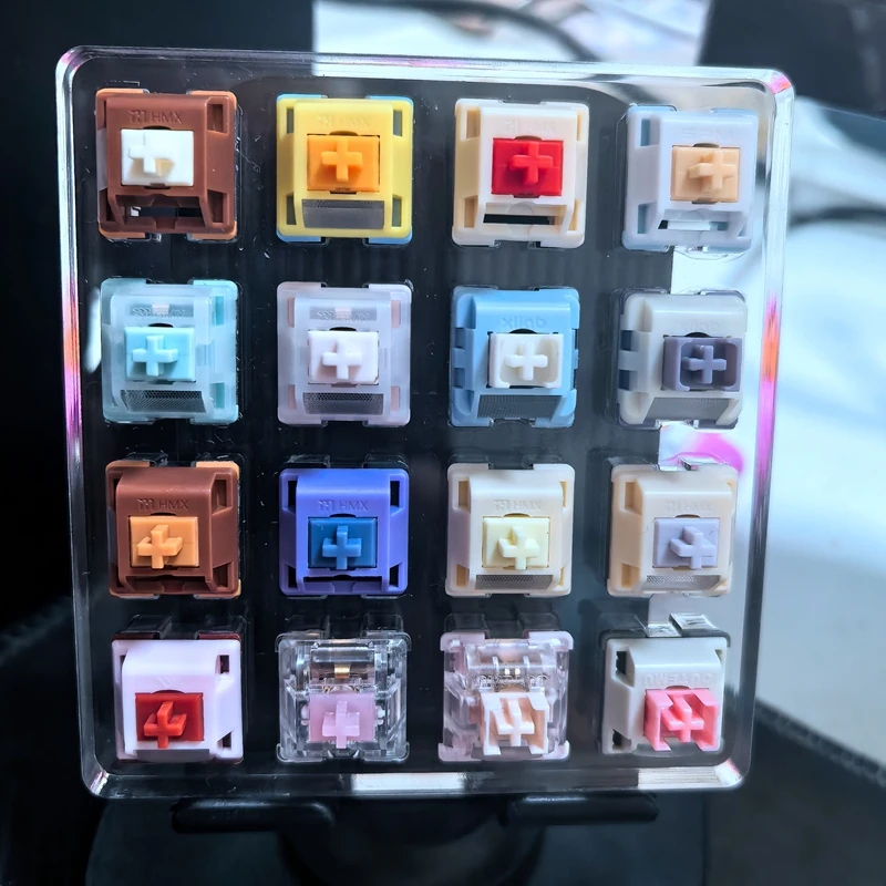 Testeur de commutateurs de clavier mécanique 16 touches HMX KTT Outemu Brands Switch en acrylique, linéaire, tactile, silencieux, soumis au produit réel