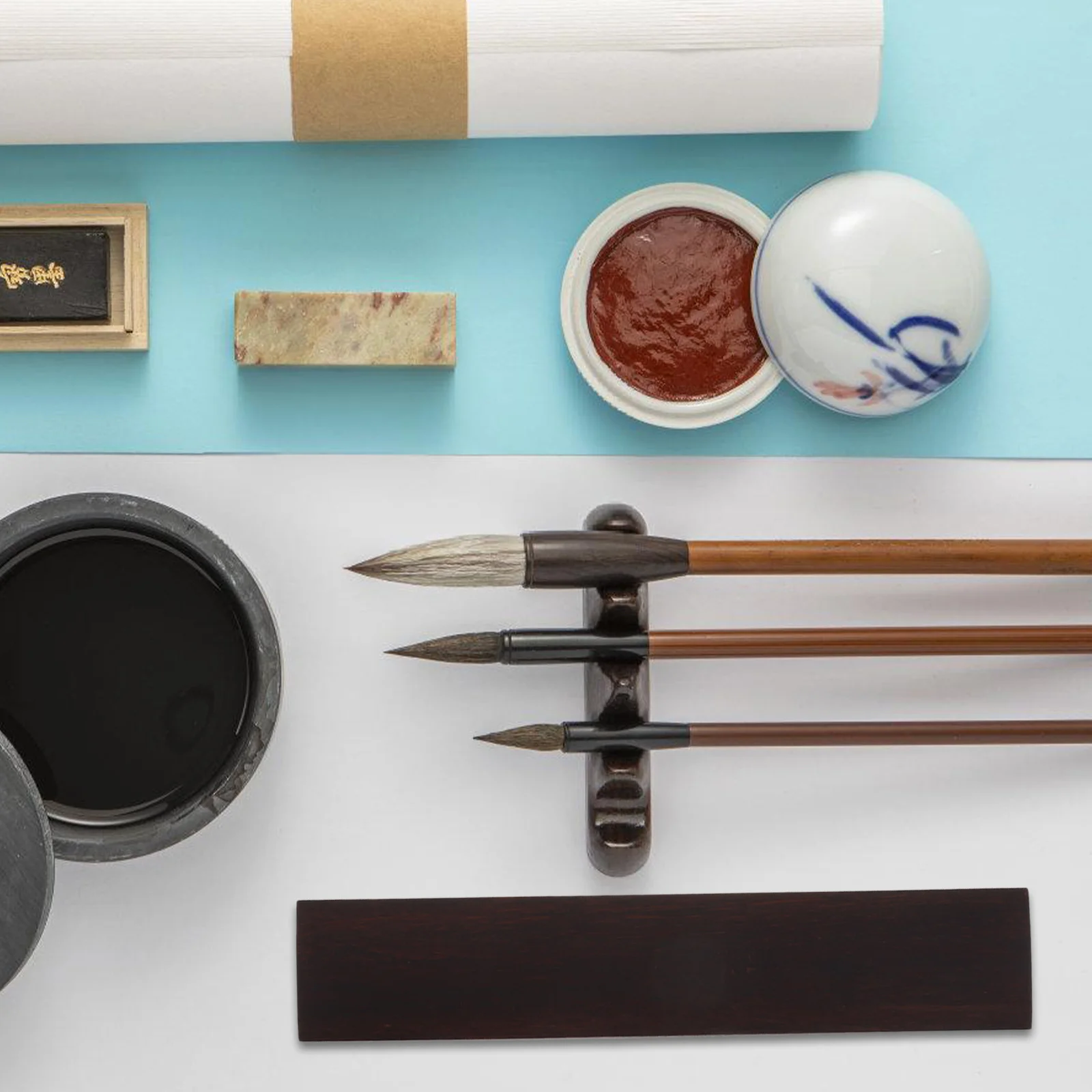 

1 Pair Calligraphy Paperweight Rustic Rosewood Artistic Ruler For Precision Writing Control Painting Drawing Tool Wooden Flat