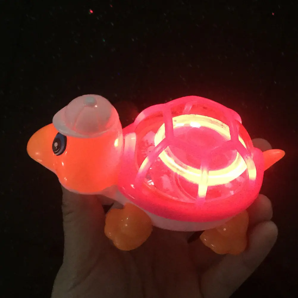 

Light-Emitting Turtle Pull String Educational Kids Crawling Flashing Turtle Random Color for Parent-Child Interaction Growth
