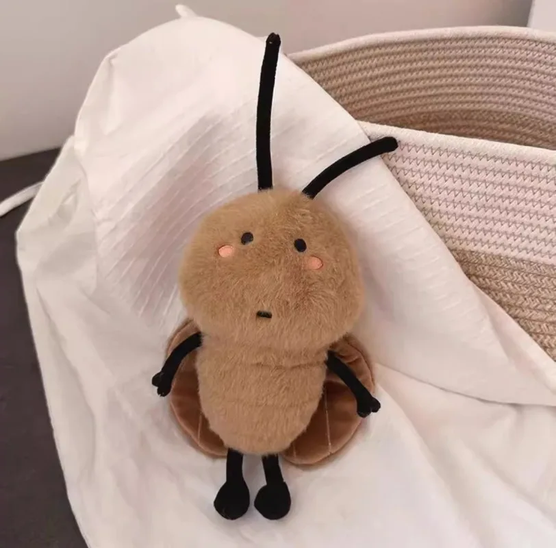 15cm Cute Ugly Cockroach Plush Toy  Kawaii Soft Stuffed Animal Funny Realistic Insect Prank Doll for Kids Adults Birthday Gift