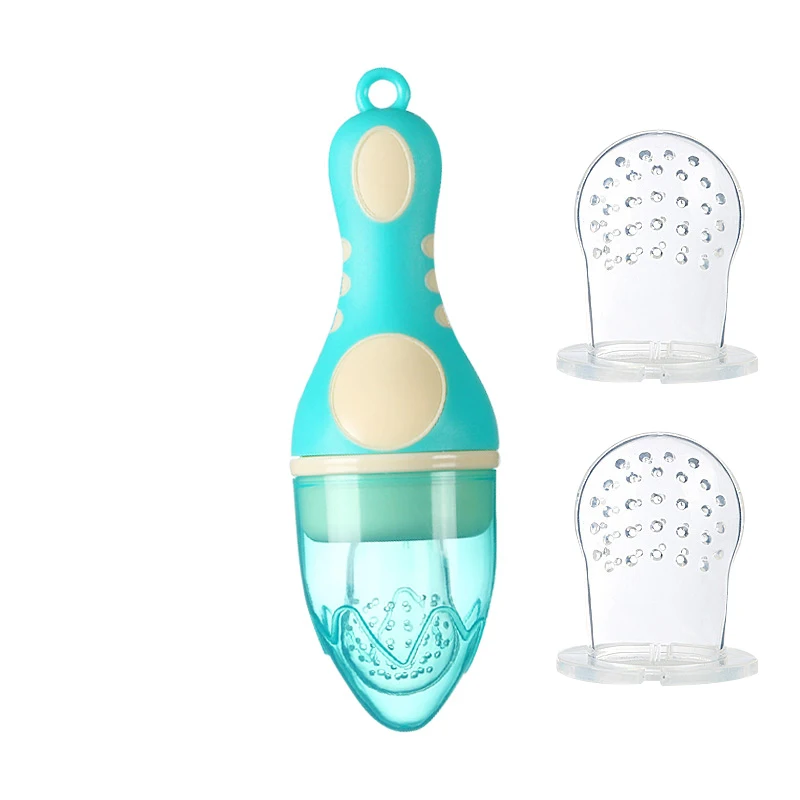 SAIDAH Torch Shape BPA Free Baby Fruit Chewing Feeder Silicone Baby Pacifier Soft Relief Teething Teether Toy