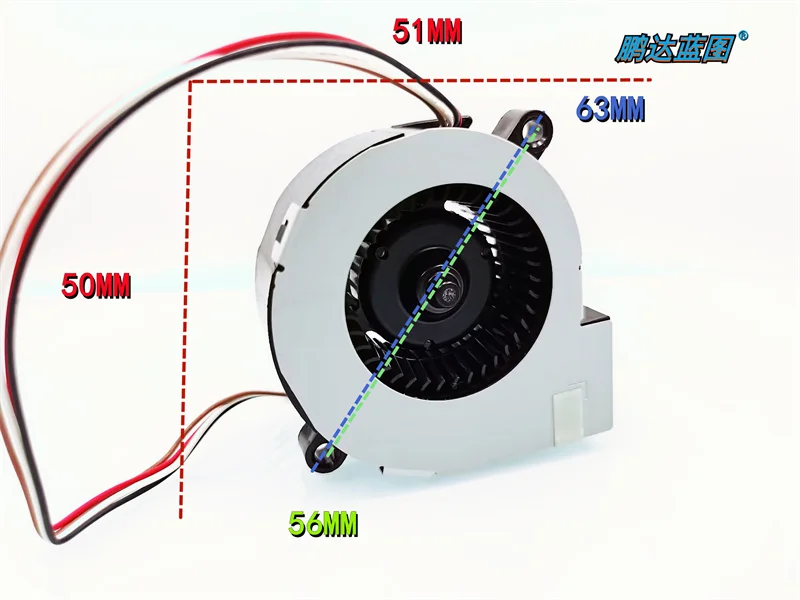 Imagem -02 - Toshiba Pwm Quatro Fios Temperatura Controle Projetor Cp5020l12 5020 5cm 12v 0.24a Turbo Blower 50x50x20 mm