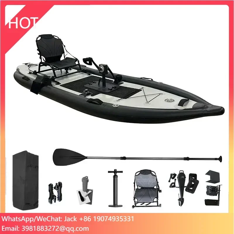 

Favorite 2025 New Trendy Inflatable Fishing Canoe Boat Sit On Top Portable Foldable Pedal Kayak For Fishing Recreational