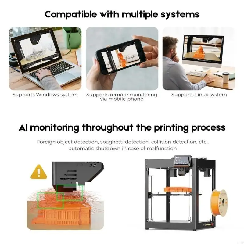 462E 1920x1080P Camera Remote Monitoring for SK1 3D Printing Camera Clear Imaging, Temperature Control