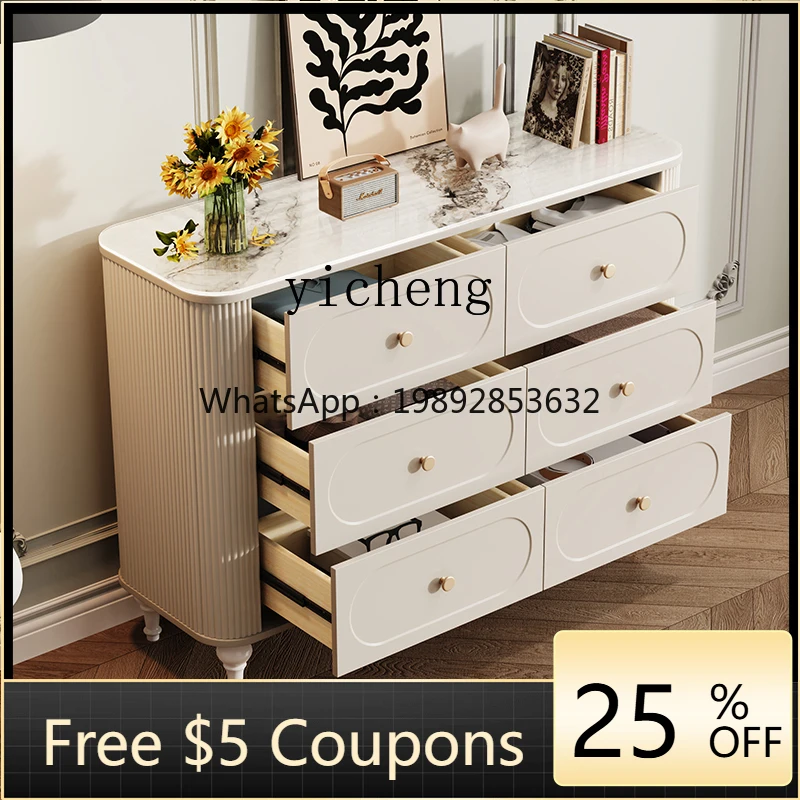 

GZ bedroom chest of drawers modern simple American retro cream chest locker
